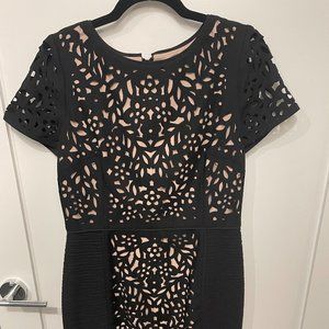 Maeve Laser-cut Black Basalt Sheath Dress